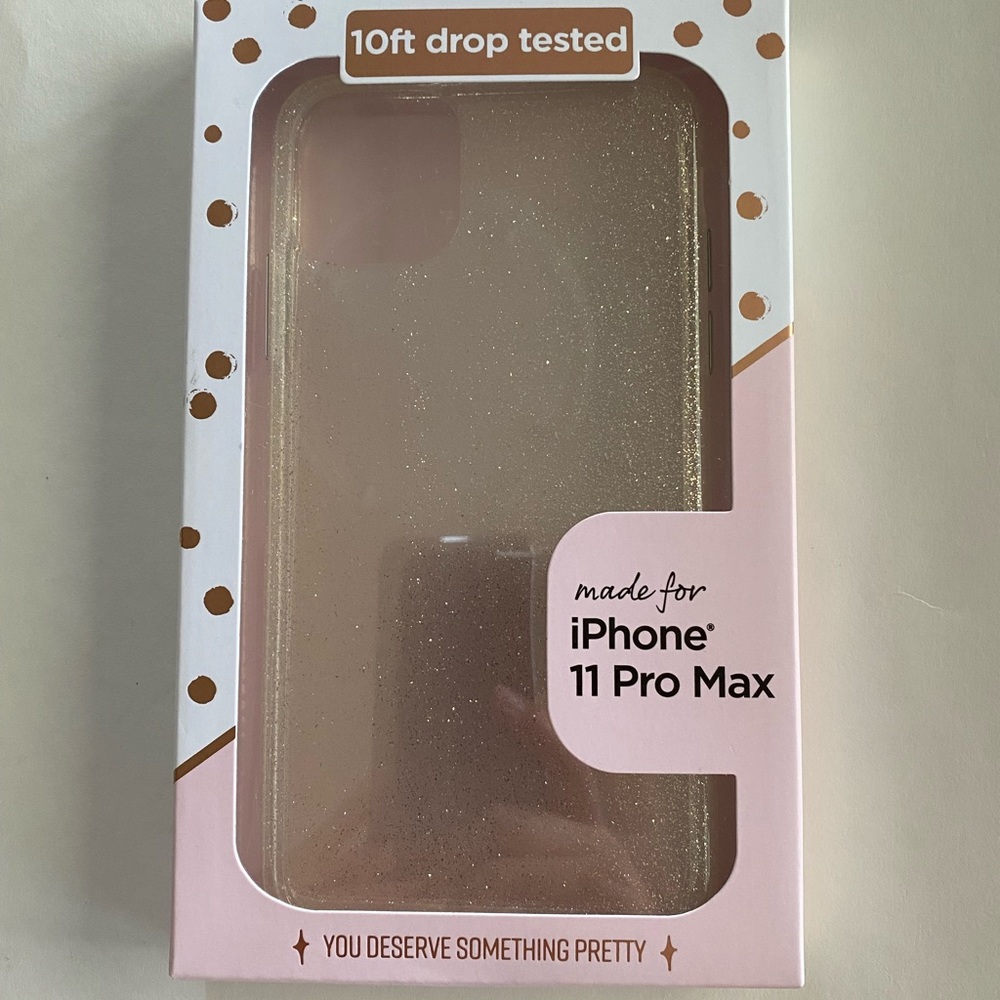 iPhone 11 Pro Max phone case - Silver Glitter